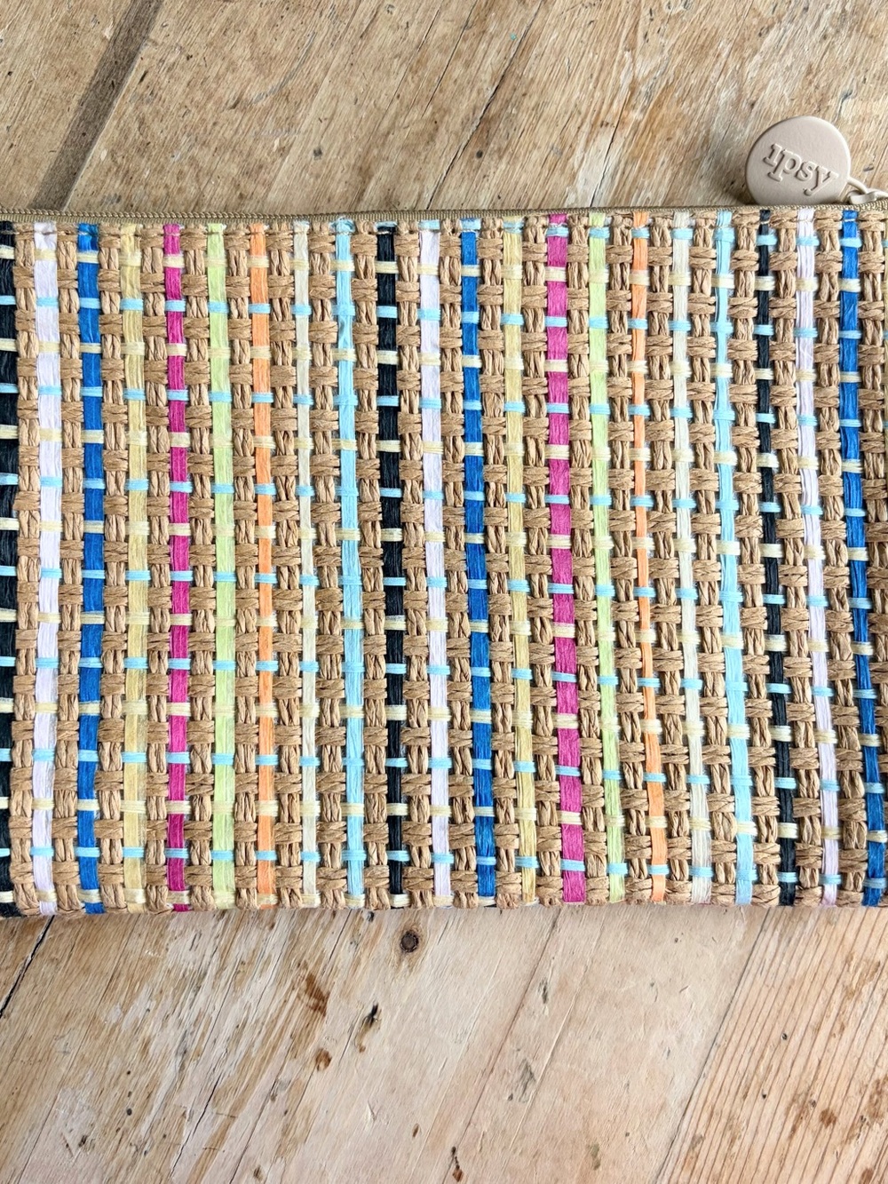 Ipsy cosmetic stash bag. Zipper, lined, Woven Packing cube